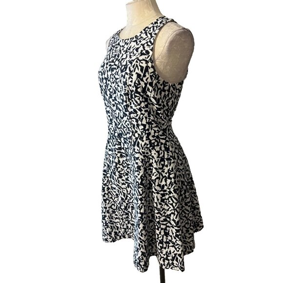 Theory A Line Dress 8 Blue White Cotton Sleeveless Lightweight A Line Summer - Picture 6 of 9